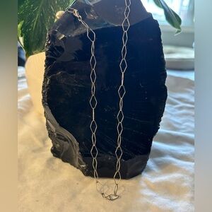 Vintage Sterling Silver Geometric Link Necklace | Minimalist Layering Chain